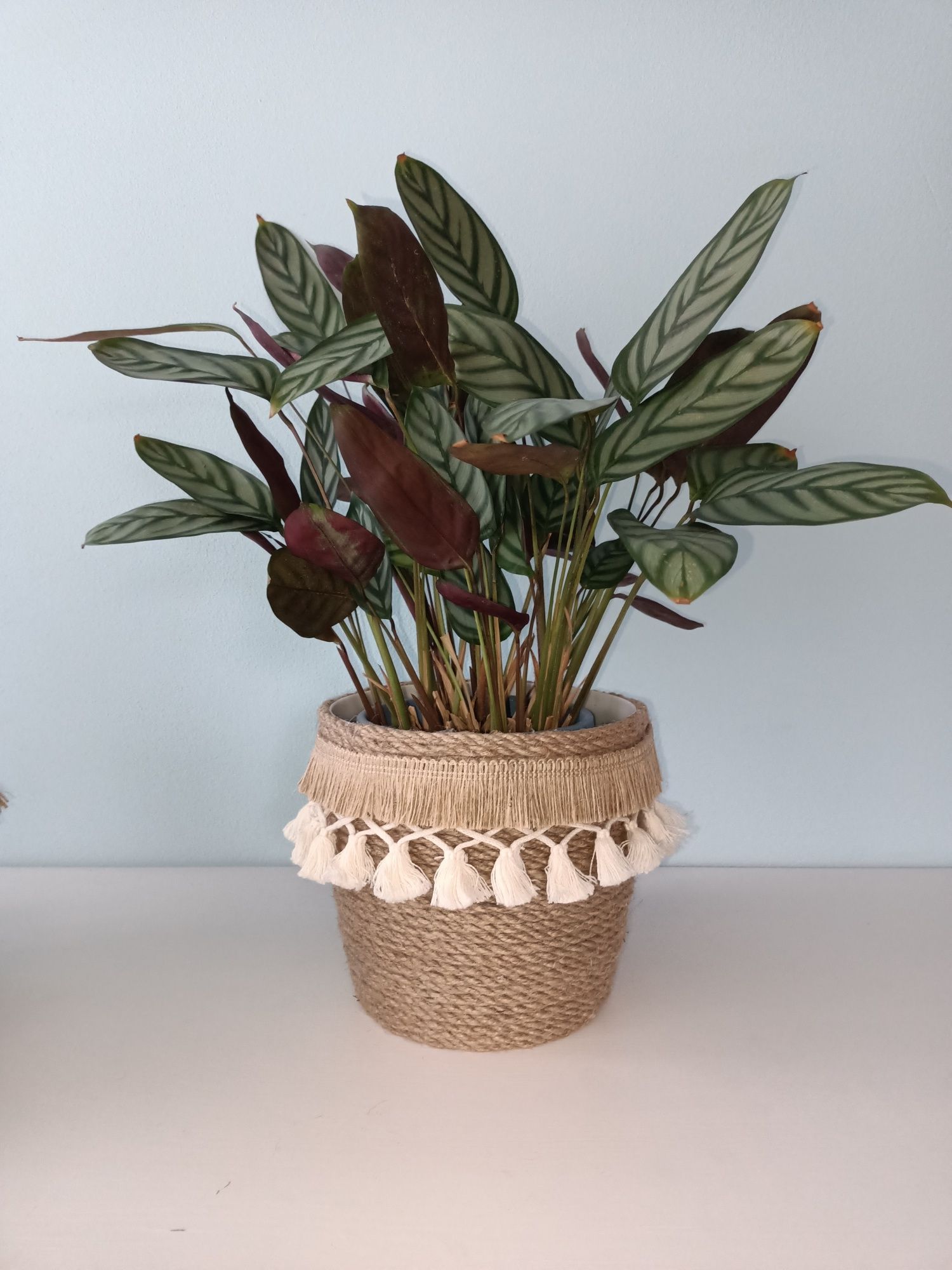 Doniczka osłonka 2w1 w stylu Boho. Średnica 17 cm