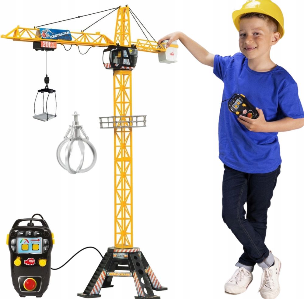 Dźwig Żuraw Pojazd Budowlany Zdalnie Sterowany 120 cm Duży Dla Dzieci