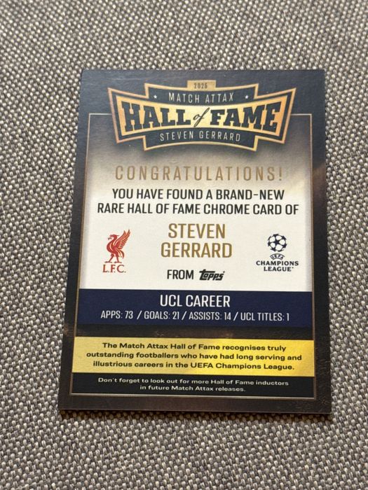 Topps match attax 2025/2026 half of fame