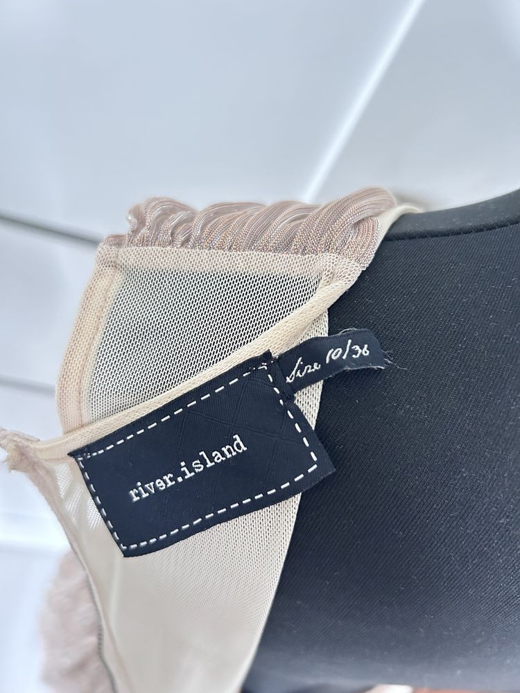 Sukienka River Island szampanowa złota srebrna wesele studniówka