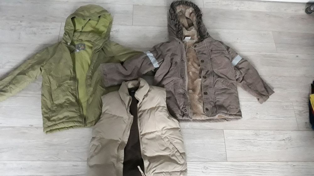 Paczka ubrań dla chłopca 116 122 kurtka zimowa x2 plus duży gratis