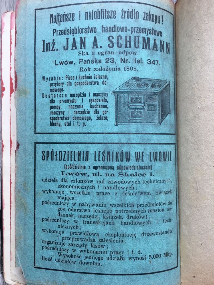 Leśnik Polski 1922 podręcznik i kalendarz leśnictwo łowiectwo