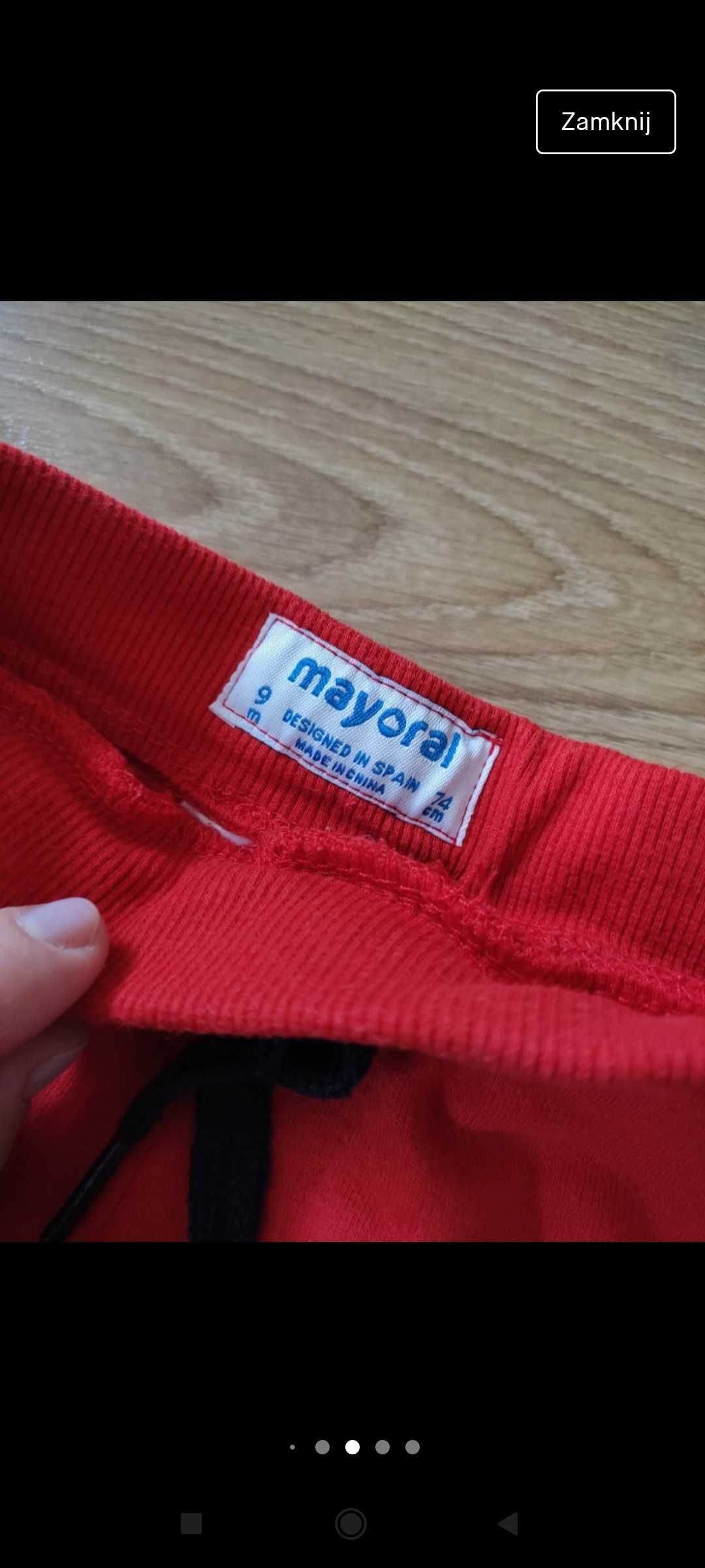 Spodenki Mayoral H&M czerwone beżowe len bawełna lato krótkie 68 74