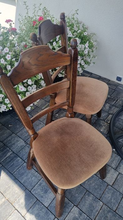 Drewniane klasyczne krzesło 4szt komplet  retro  kuchnia jadalnia