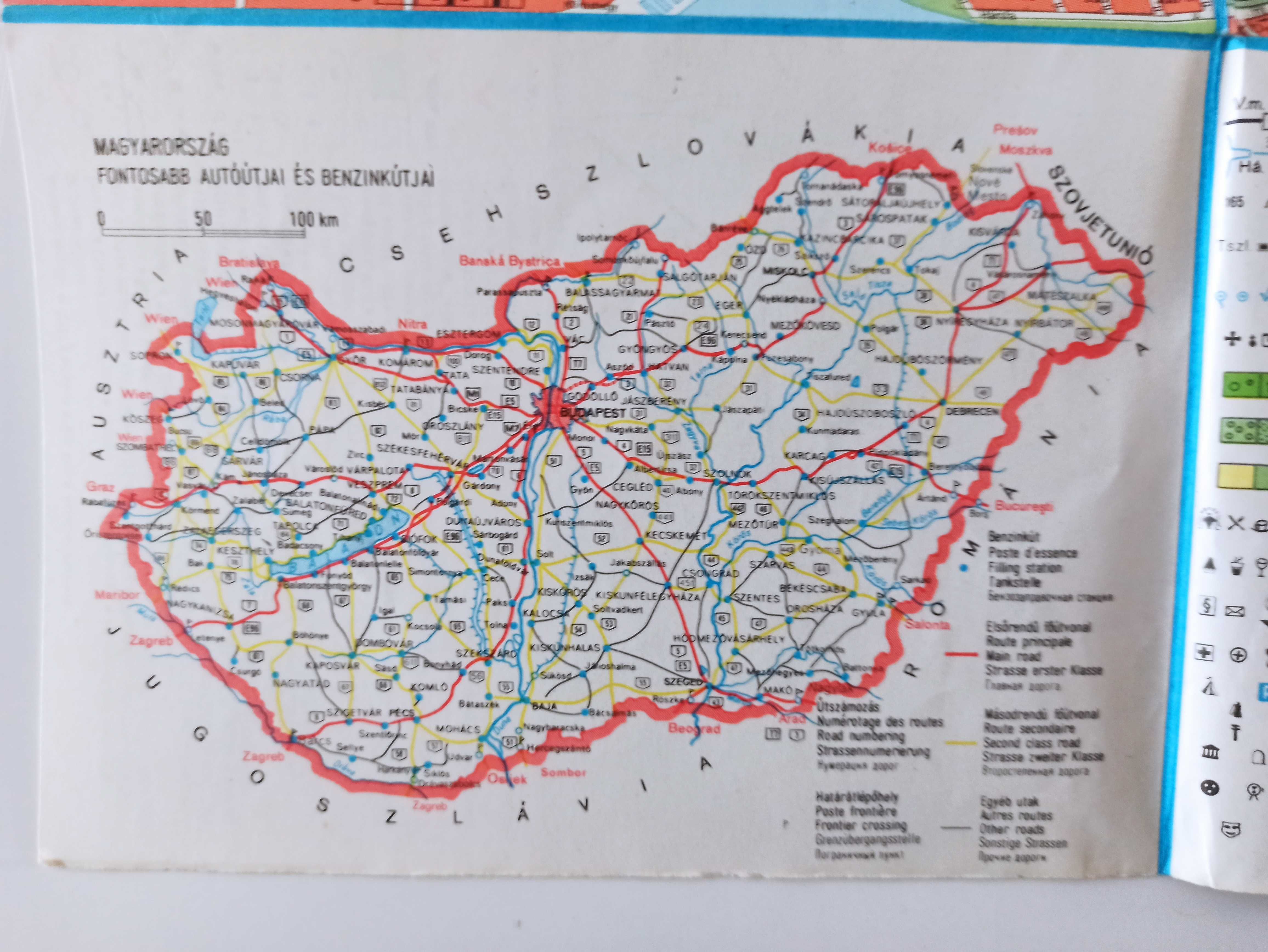 Balaton – stara mapa plan miasta 1977 stara mapa Węgry