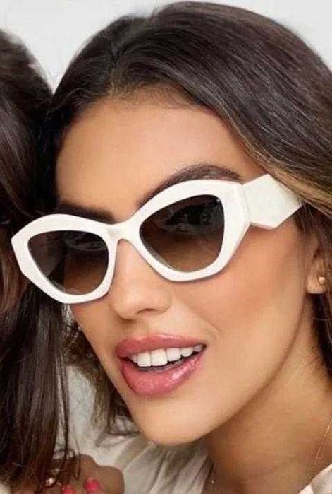 Солнцезащитные очки зеркальные кошачий глаз унисекс