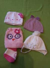 Zimowe czapeczki dla dziewczynki 3-9 miesięcy