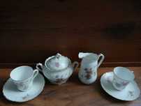 Przedwojenny zestaw porcelany  Jager wzór Gloriette kwiaty