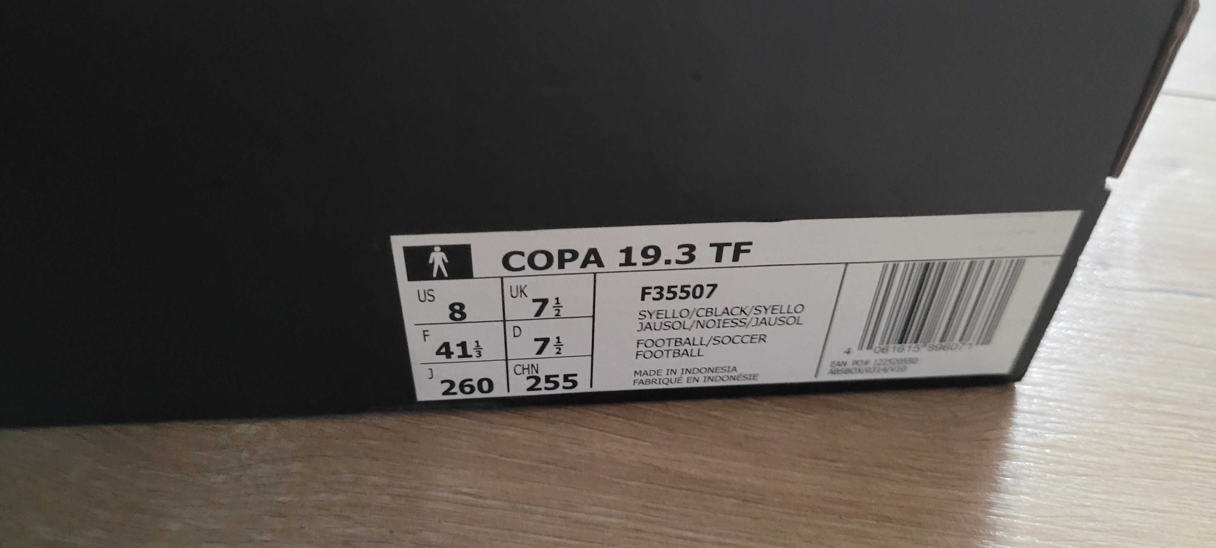 Buty piłkarskie, Turfy ADIDAS COPA 19.3 TF, Stan bdb! rozm. 41 1/3