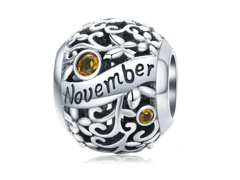 Srebrny Koralik Charm Beads Miesiąc Month Listopad Charm224