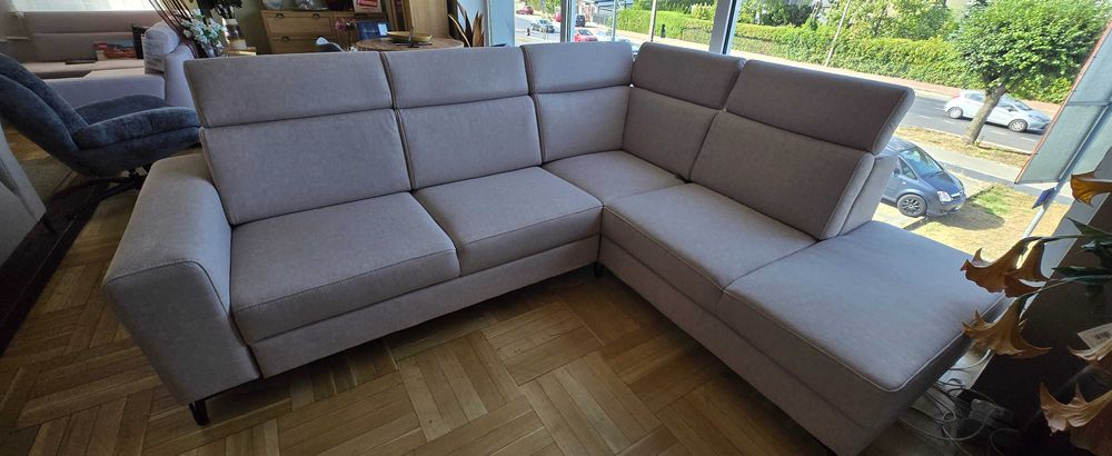 Narożnik 263x226 z f spania i reg. zagłówki jasnoszary ASPEN Libro