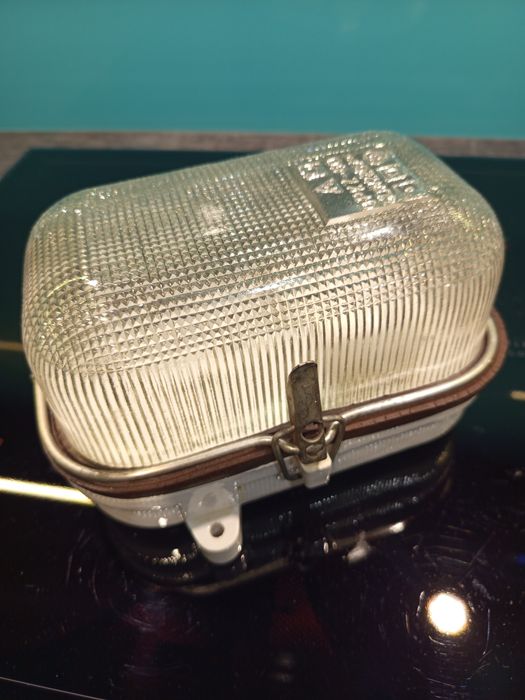 Lampa oprawa kanałowa, przemysłowa OPKZ-60 loft, PRL