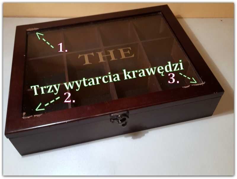 Szkatułka pudełko Prezenter drewniany 12 Komór skrzyneczka kasetka