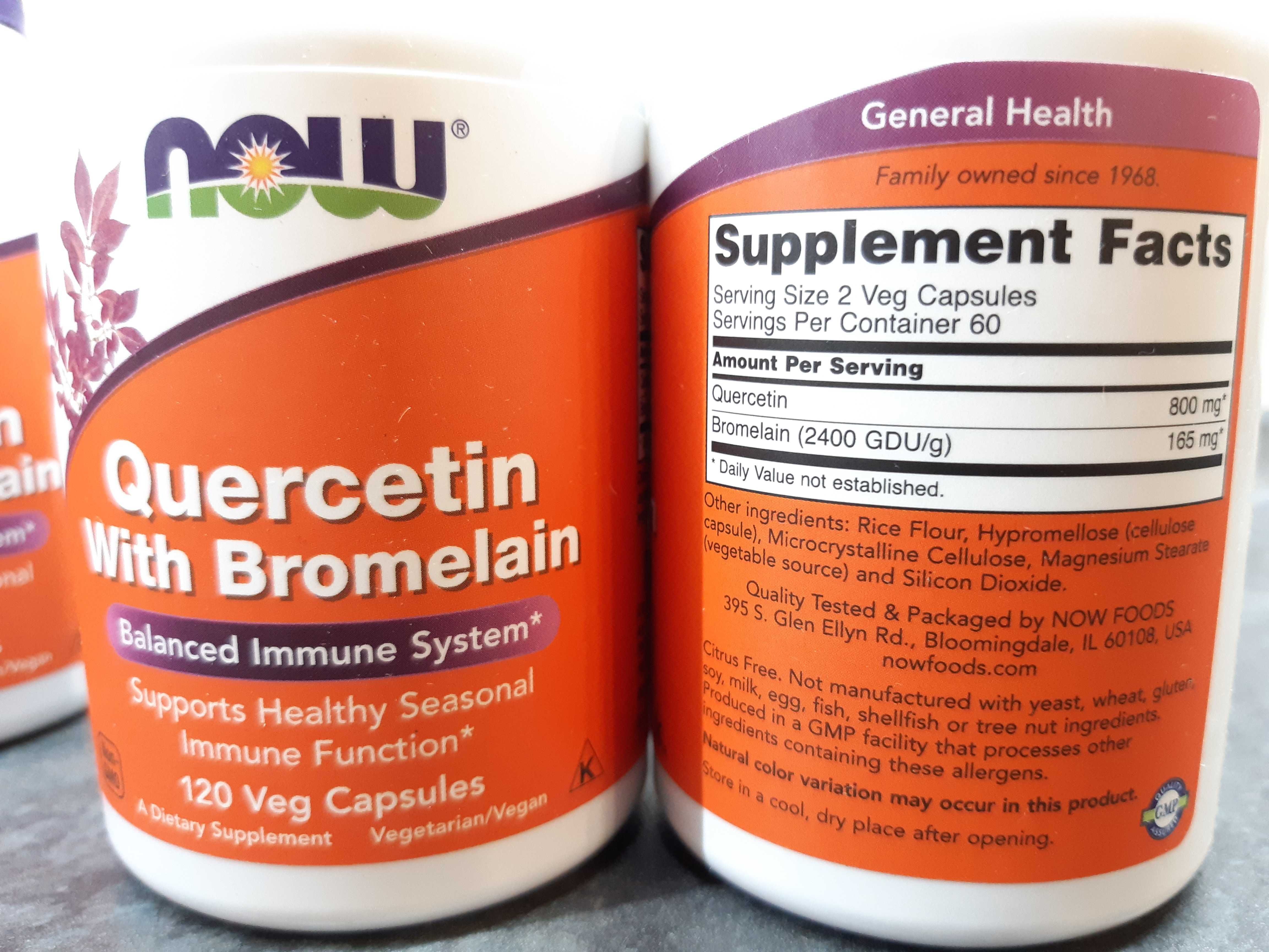 Now Foods, Quercetin with Bromelain (120 капс.), кверцетин + бромелаин