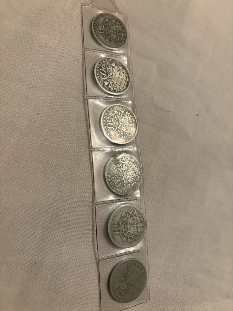 6 moedas de 50 centavos