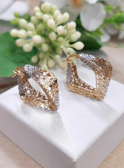 Złote kolczyki p.585/3,96g  Ażurowe