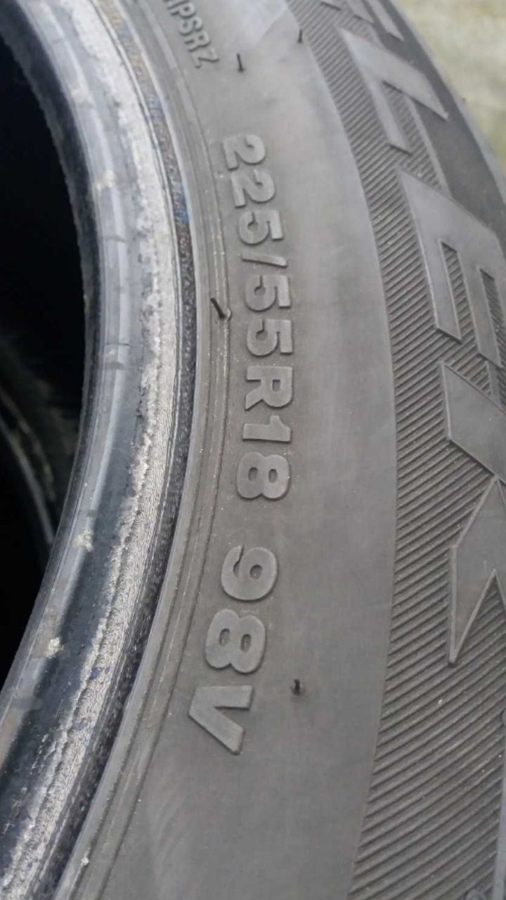 ЛЕТНИЕ ШИНЫ BRIDGESTONE DUELER H/P  225/55 R18 98V. 7мм 18 год