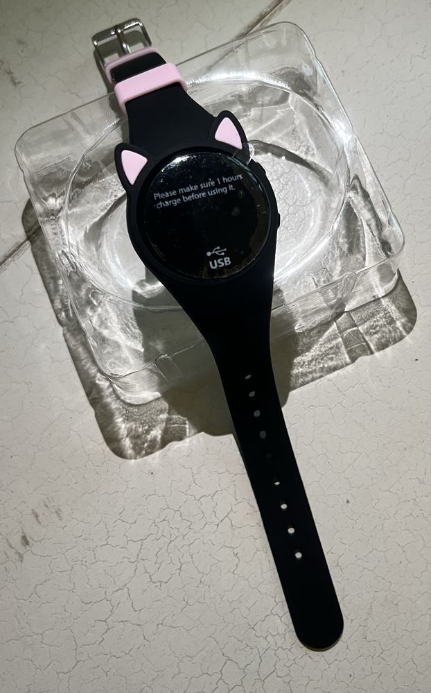 Smartwatch Zegarek dla dziecka Czarny/Różowy