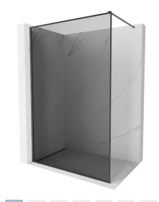 Kabina walk in czarne szkło KIOTO-X 120x200 cm 10mm grafit