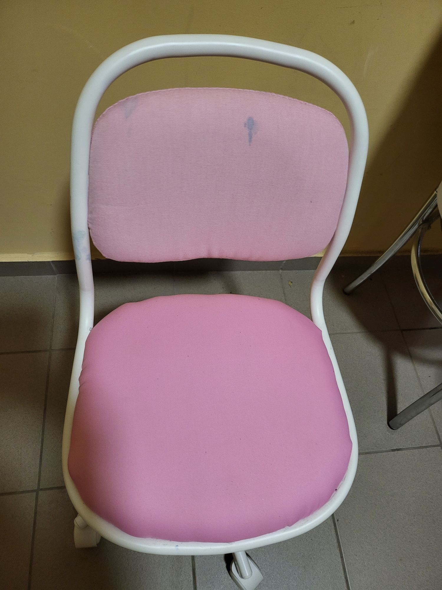 ÖRFJÄLL Dziecięce krzesło biurowe, biały/Vissle różowy