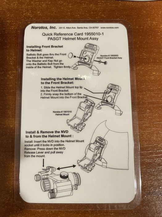 Оригинальное кріплення для ПНВ Norotos Rhino II Mount — титанове, NSN