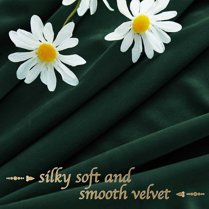 PONY DANCE Zasłony do salonu, ciemnozielone zestaw 2 sztuk 240x132 cm