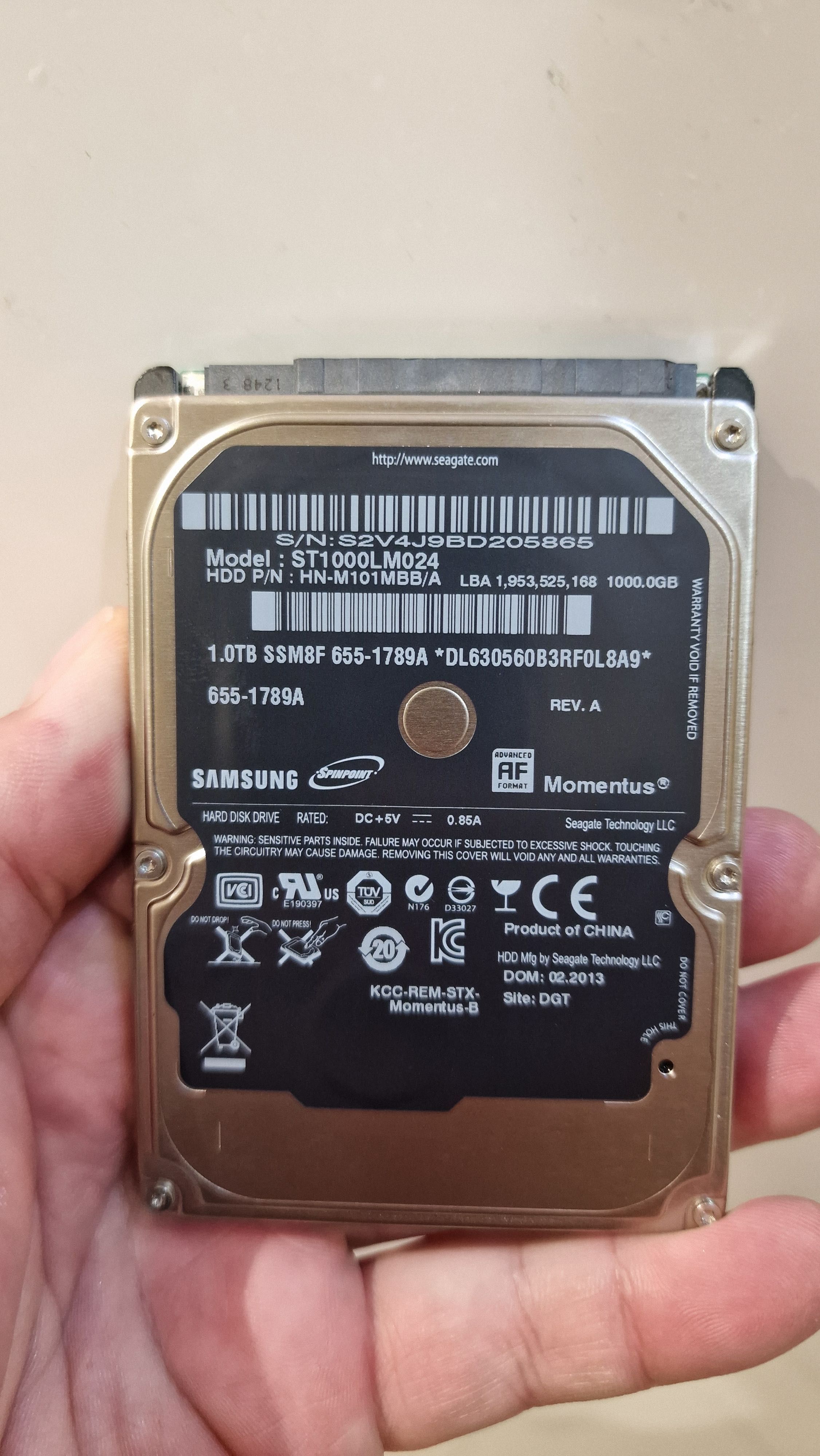 Dysk HDD 2,5 wewnętrzny Samsung 1000GB 1TB st1000lm024 hn-m101mbb/a