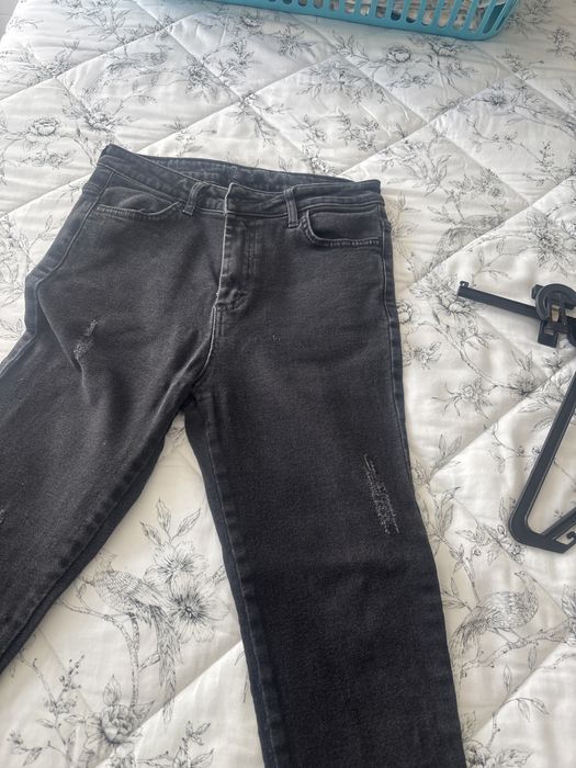 Calcas de ganga pretas como novas marca Jaime