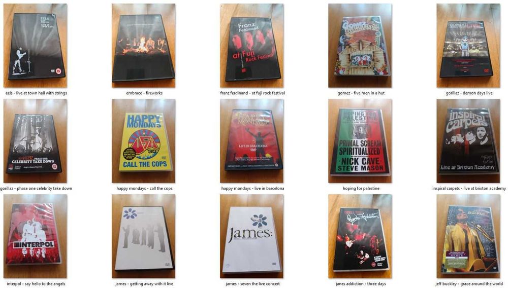 DVD Música - Beck, Blur, Coldplay, Depeche Mode, Gorillaz, Moby, etc