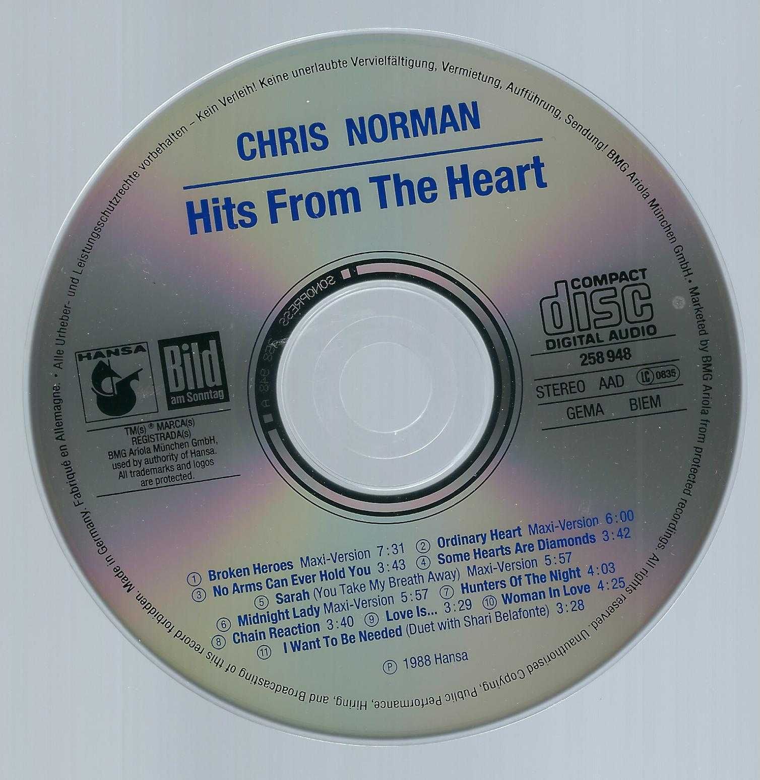 CD Chris Norman - Hits From The Heart (1988) (Hansa)