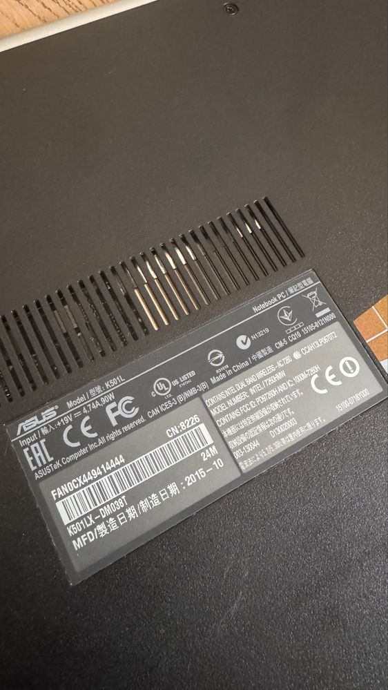 Ноутбук asus k501lx