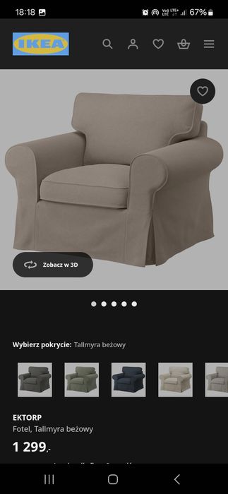 Fotele + kanapa Ektorp