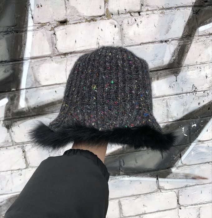 Prada Knitted Bucket Hat, Вовняна Панама Прада