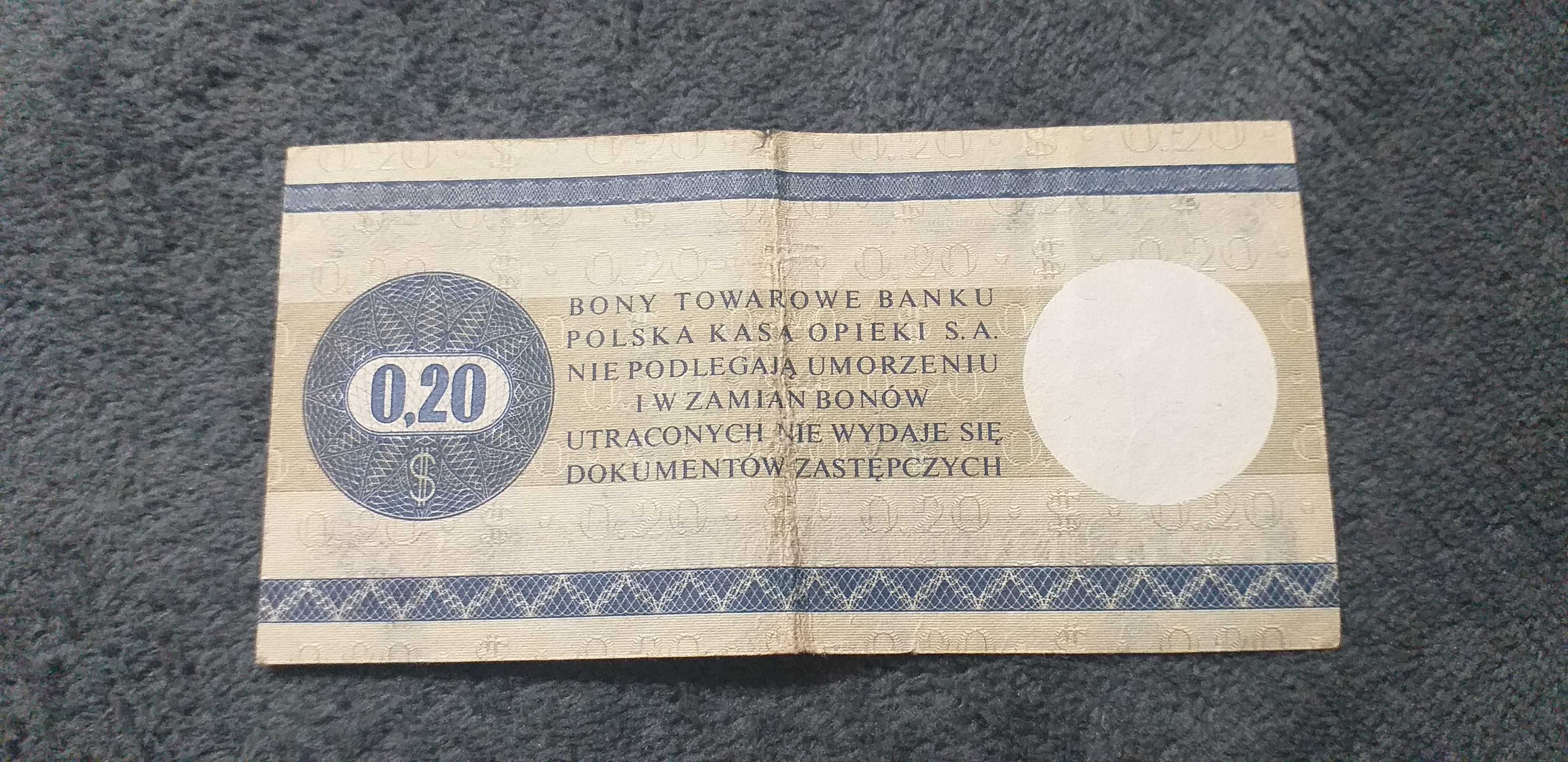 Bon towarowy 0,20 centów z 1979r.