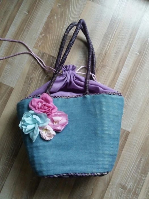 Koszyk wiklinowy torebka kosz wiklina kwiaty