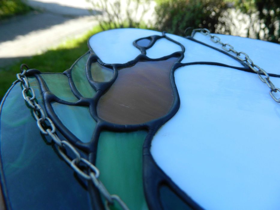 WITRAŻ kaczka * dekoracja na okno OBRAZ ze szkła FOLK sielskie klimaty