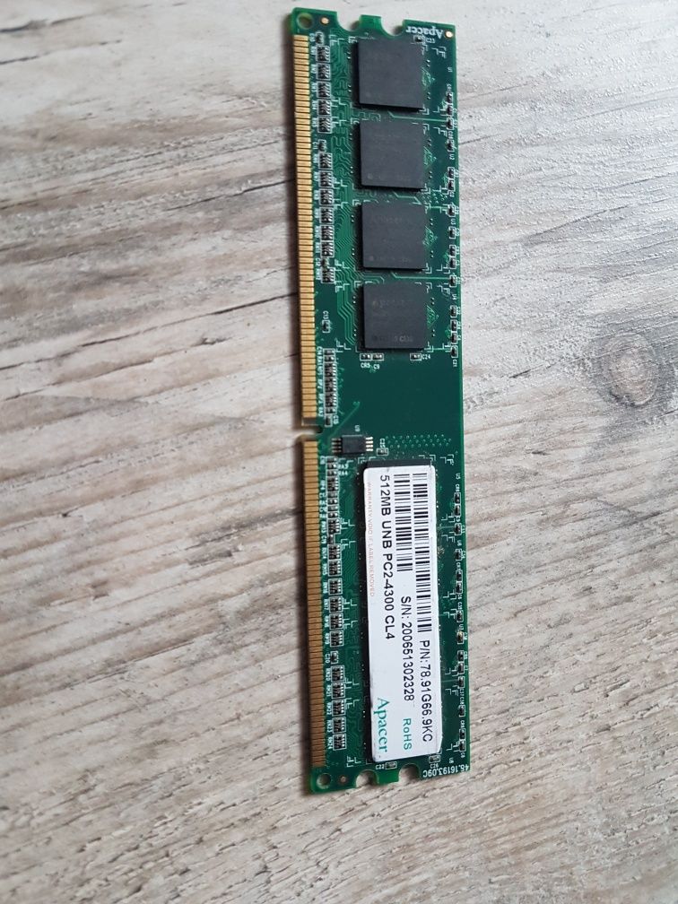 Pamięć RAM ddr2 kość 512MB UNB PC2-4300 CL4 apacer kingston