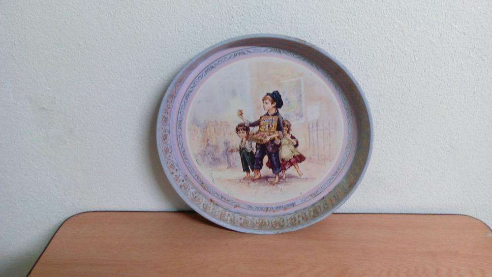 Tabuleiro antigo em chapa Inglês 30x3cm