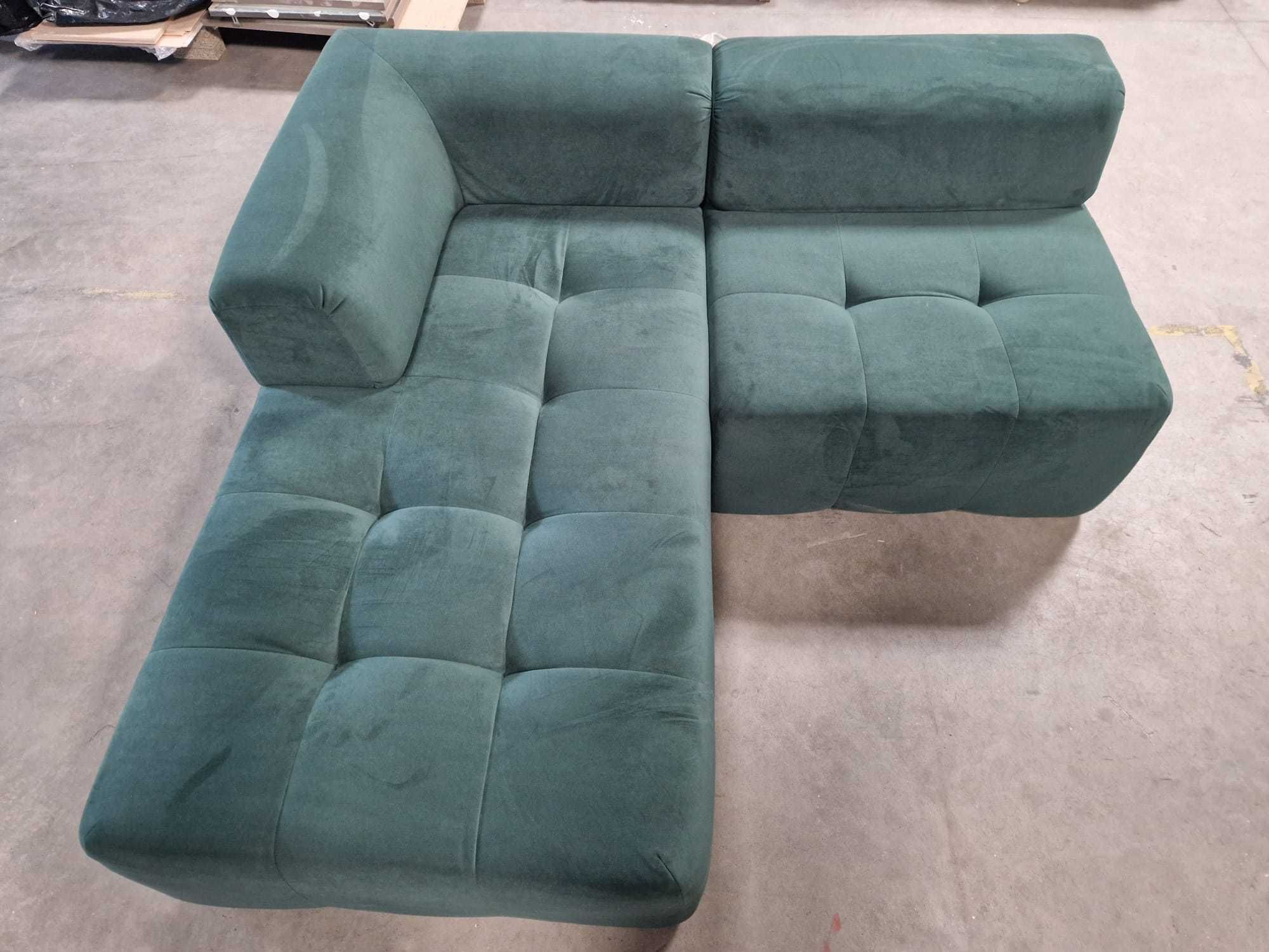 Sofa  zielona dwuelementowa