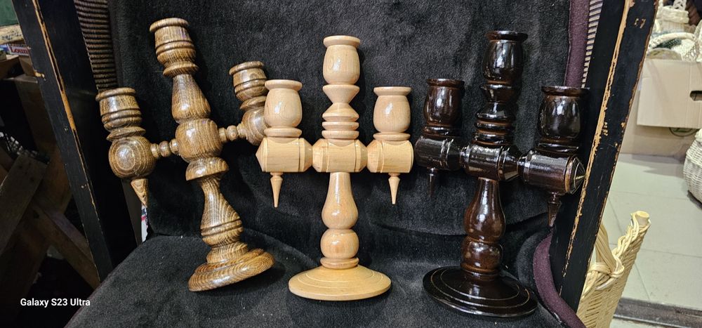 Підсвічник дерев'яний трійка