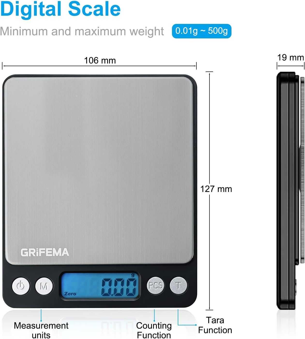 Balança de cozinha com ecrã LCD, digital - NOVO