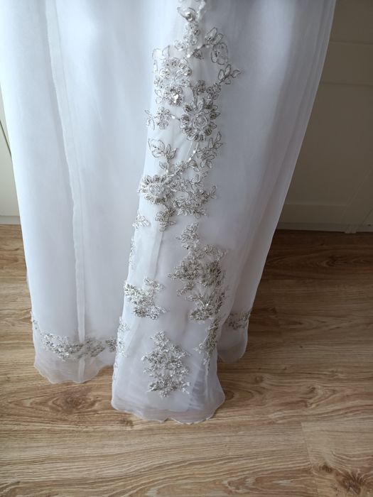 Suknia ślubna plus size maxi halka bolerko welon