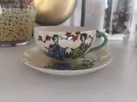 Japońska filiżanka do herbaty, porcelana Kutani, 50 ml, sygnowana