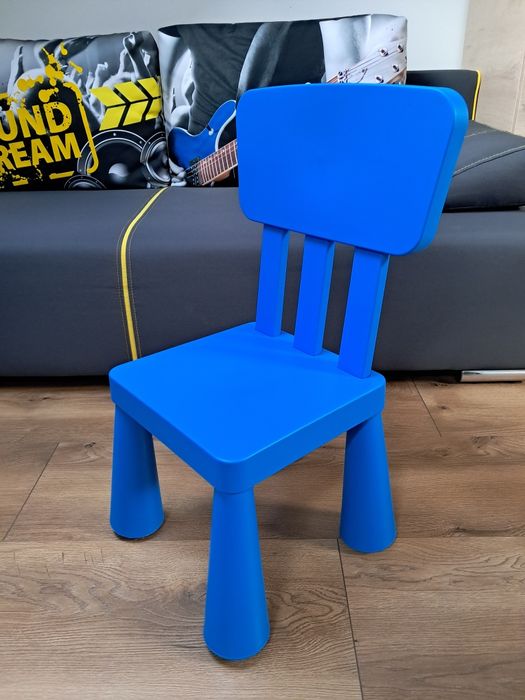 Krzesełko Ikea Mamut niebieskie