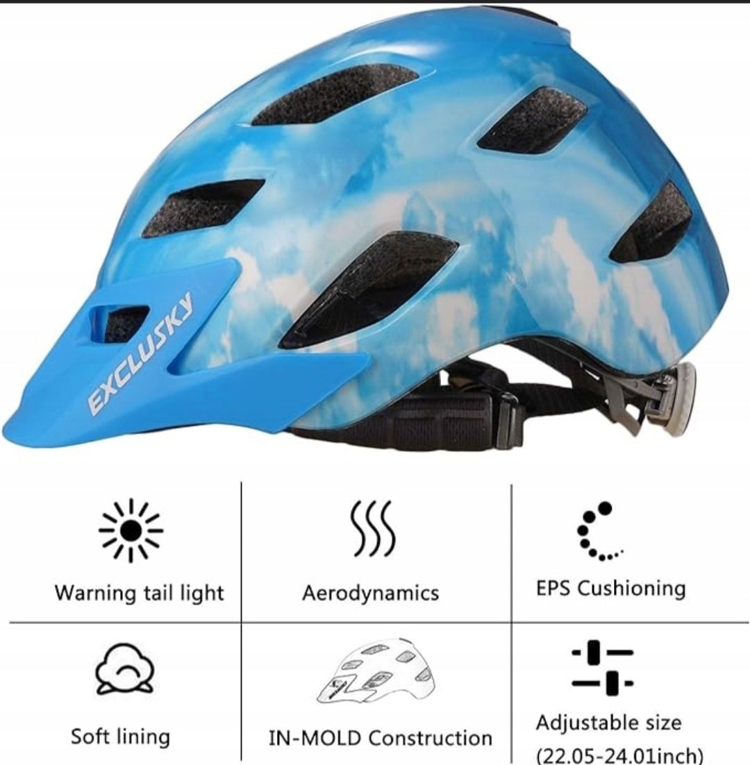 Kask rowerowy Exclusky 40-blue Cloud-light roz.56-61