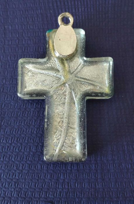 Colgante cruz em cristal de murano