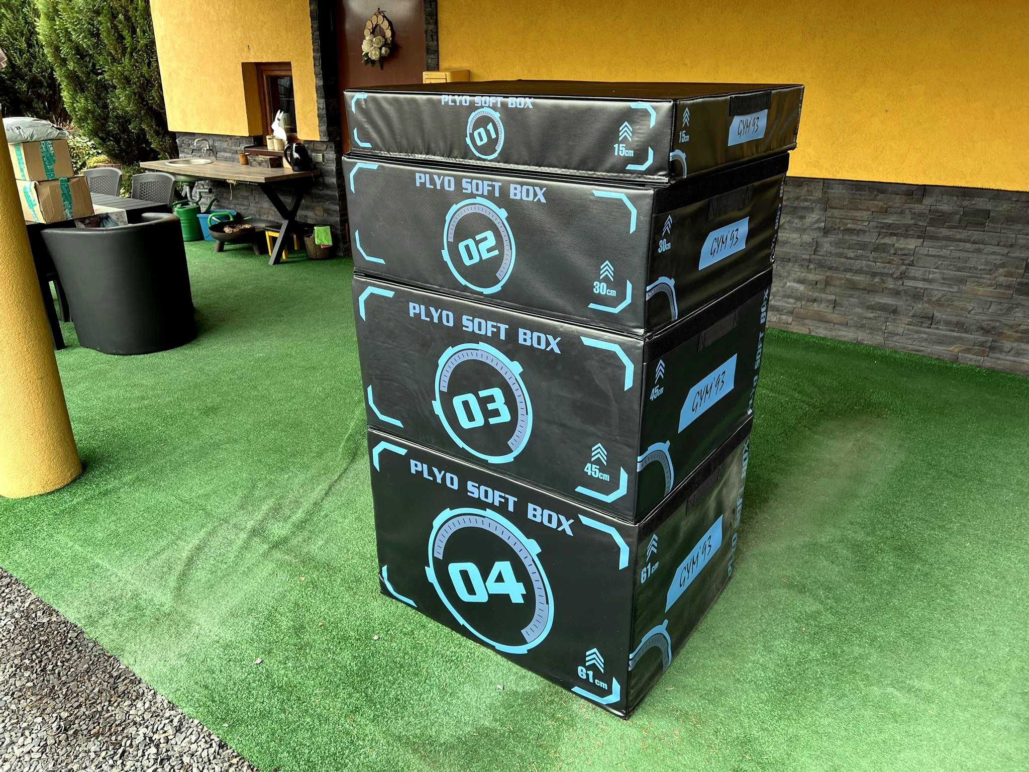Soft Plyo Box Zestaw 4 piętra niebieski akcent