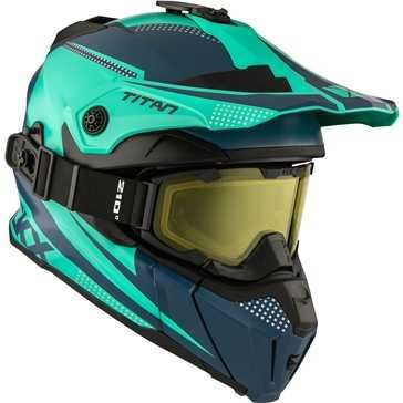 Kask CKX Titan Niebiesko-Zielony Enduro/ATV Skuter śnieżny