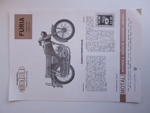 Folhetos Motalli motorizada tricarro antigo 50 cc Braga