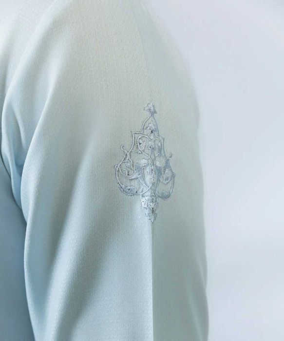 Męska tunika orientalna L niebieska wiskoza kameez kurta Indie boho